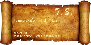 Tamaskó Sába névjegykártya